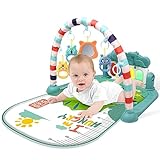 BEERYFUN Spielbogen Baby, Bauchzeit-Matte Spielmatte Baby Kleinkindspielzeug Klavier Musik & Licht Neugeborenen Geschenke Für Baby 0-36 Monate Spielzeug, Dinosaurier-Stil