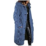 Generisch Jacke Damen Strickjacke Lang Grobstrick Cardigan Langarm Herbst Winter Jacke Strick Wintermantel Sweater Winterjacke Strickmantel Strickjacke Damen Kurz