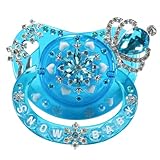 CutiePlusU Adult Sized Schnuller Schnuller für Erwachsene-Kristall DIY Handmade-Blau Schnee baby