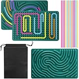 Sinirttou Sensorik Activity Board, Doppelseitiges Sensorisches Spielzeug Board, Sensory Fidget Board, zur Autismus ADHD Kinder ab 3 Jahr & Erwachsene mit Reisetasche & 20 Zubehör Schnüren.