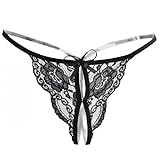 EAVUYIS Unterhosen Damen im Schritt Offen Große Größen Spitze String Tanga Damen Sexy Dessous mit öffnung Ouvert Höschen Slip Offen Erotisch Unterwäsche