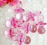 CHSYOO 100 x Mini Deko Schnuller Set, Konfetti Tischdeko Confetti Streudeko Mitgebsel Geschenk für Taufe Babyshower Babyparty Hochzeit Geburtstag Kinder Party, rosa