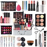 FantasyDay Multifunktions Exquisite Make-up Geschenkset Kosmetik Schmink Kit für Gesicht, Augen und Lippen - Makeup Paletten Schminkkoffer mit Lidschatten Palette, Lippenstift, Rouge, Mascara, Pinsel