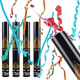 XiXiRan Konfettiwerfer – Kanone Popper 4-teilig für Hochzeit und Geburtstag