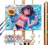 Malen Nach Zahlen Erwachsene Anime Malen Nach Zahlen ab 7 8 9 10 Jahre Mädchen, 60x90 cm, Paint By Numbers Adult Kreativ Mit Pinseln und Acrylfarbe Leinwand Kit, DIY Geschenk für Frauen Femdom R775