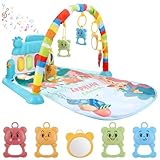 JIZZU Baby Spielbogen mit Musik & Lichtern fürr Baby & Kleinkinder 0-36 Monate, Baby Spieldecke Spielmatten Aktivitätszentrum Spielzeug, Pädagogisches Spielzeug