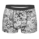 ZORIN Herren-Boxershorts, Hentai, Collage, Anime, elastisch, für Herren, Schwarz , L