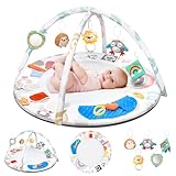 Spielbogen Baby mit 5 Greiflingen | Krabbeldecke für baby ab Geburt | Montessori Spielmatte