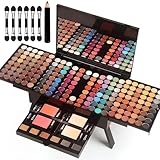 Frauen Makeup Set mit Spiegel - 190 Farben Kosmetik Makeup Geschenk Set mit Lidschatten Gesicht erröten Augenbrauenpuder Gesicht Concealer Eyeliner