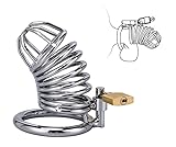 Chastity Cage Peniskäfig Keuschheitskäfig Für Männer Mit Silikonschlauch Dark Lock Design, Gut Versteckt, Peniskäfig Für Männer, Paare Bondage SM Sex Toys (45mm/1.77in,Silver)