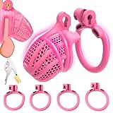 Sadodo Peniskäfig,3D Chastity Cage Cock Cage für Männer,Schloss & 4 Hodenringe Penisring,Sissy Keuschheitskäfig Herren,Keuschheitsgürtel für Mann Paare Geschenk,BDSM Sex Spielzeug für Valentinstag