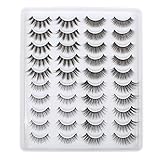 Oreola 3D falsche Wimpern natürlicher Look Künstliche Wimpern, leicht, wiederverwendbar, 4 Schichten Natural Lashes Fluffy Faux Mink Lashes für deutschland schminke Katzenauge Cosplay Wimpern