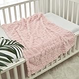 CREVENT 75cmX100cm Gemütliche weiche warme Sherpa Baby Decke für Mädchen Jungen, Neugeborene Essentials für Säugling, Baby Dusche Empfangen Geschenk für Rosa Herz
