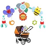 DigHealth Baby Kinderwagen Spielzeug Spielbogen, Kinderwagenkette Spielzeug mit Babyrassel und Windmühle, Babyspielzeug zum Aufhängen für Babys und Kleinkinder 0 3 6 9 12 Monaten (Insekt)