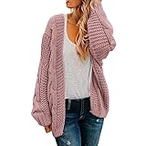 Strickjacken für Damen, vorne offen, lange Ärmel, Grobstrick, Midi, lange Strickjacke mit Taschen, übergroßer Pullover, Mäntel, locker, einfarbig, Pullover, Outwear, Mantel, lässig, Herbst, Winter