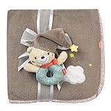 Fehn Kuscheldecke Teddy Bär - Kuschelige Schmusedecke als Babydecke - Schmusetuch & Krabbeldecke für Kinderwagen und Babyschale - ideales Schnuffeltuch und Erstlingsdecke - für Babys ab 0+ Monaten