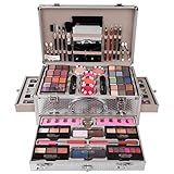 JasCherry Schminkkoffer Multifunktions Schmink Kosmetik Make-up Set mit Lipgloss, Lidschatten, Blush Rouge, Pressed Powder Pulver - Schminkset Etui Box für Gesicht, Augenbraue, Augen und Lippen #1