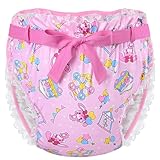 LittleForBig Seidig Erwachsene Band Omutsu Windel Überhose Bezug Waschbar Verstellbar Wiederverwendbar Wasserdicht Windelbezug - Usagi Pastell Zirkus Muster Rosa L