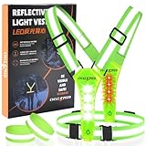 CYCLESPEED Led Reflective Vest Running Gear, Light Up Vest for Night Walking, High Visibility USB Rechargeable Adjustable Safety Running Lights for Runners Walkers Men Women Kids (Grün)
