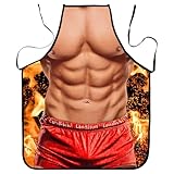 RDNKVB Sexy Kochschürze für Männer - Lustige Muskel- und Küchenschürze für Grillparty - Erwachsenenschürze als Geschenk