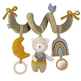 Fehn Activity-Spirale Bär fehnNATUR – Stoff-Spirale mit Lernfunktionen und Bio-Baumwolle aus kontrolliert biologischem Anbau – fördert Babys Sinne zuhause & unterwegs – für Babys ab Geburt