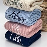 HERSTL Babydecke Mit Namen, Personalisierte Geschenke Baby, Babydecke Personalisiert, Personalisierte Babydecke, Personalisierte Decke, Baby Personalisierte Geschenke, Babydecke Sommer