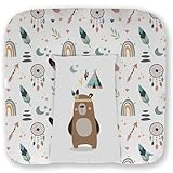 Kikido Wickelauflage 75x70 cm - Teddy - Baby Wickelauflagen Wasserfest, Abwaschbar und Pflegeleicht - Wickelunterlage Weich Tragbare, Leicht zu Reinigen - Universal-Wickelauflage 70x75