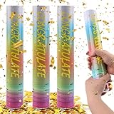 Konfetti Goldglitter*4pcs, SilverChry Party Popper Gold, Konfettikanone Geburtstag, Konfettipistolen Set, Confetti Kanone, Hochzeit Konfetti Poppers, Konfettikanonen Poppers (Fragmentiert)