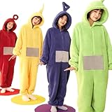 CXAFQ einteiliger Pyjama, Cartoon-Loungewear, Winter-Cartoon-Loungewear, Cartoon-Loungewear, weiches und kuschelig warmes Fleece, Geschenk für Erwachsene, Freizeit, Schlaf, 169-173cm (grünlich)