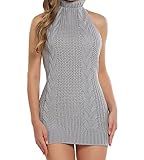 365-Shopping Frauen Sexy Backless Open Back Cosplay Kostüm Knitting Turtle Neck Baggy Erotic Pullover Sweatshirt Sweater