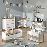 VitaliSpa Wickelkommode Malia, Wickelaufsatz für die Kommode, Weiß/Eiche, 85 x 85.2 cm mit Tür