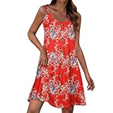 Blusenkleid Damen Loose Sexy Kleider Crossdresser Kleid Knopfverschluss Sommer Grünes Kleid Damen Party Kleider Mit Taschen Festliche Kleider Knielang Mädchen Weihnachtskleid（3-Red，XL）