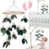 Lankai Babybett Mobile Windspiel, Mobile Baby Holz, Baby Bett Deko, Kinderzimmer Hängende Bettglocke, Mobile Babybett, Holz Ornament Geschenk Für Baby Mädchen Oder Jungen (Grün)