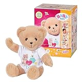 BABY born Bär, Teddy Kuscheltier mit weißem Strampler und beweglichen Armen und Beinen, 835388 Zapf Creation, Weiß