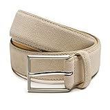 Riemen & Co Herrengürtel Bobby - Wildleder - Beige - Breite: 3,5 cm - 95 cm