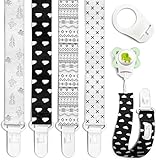 Putska 4 Unisex Schnullerkette, Baby Schnullerkette Junge, Schnullerkette Mädchen, Schnullerkette Plastik Clip, Schnullerband Mit Silikonring, Schnullerketten Set, Schnullerkette Silikon, Nuckelkette