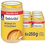 Bebivita Frucht & Getreide Müesli in Früchten, 250g 6er Pack (6x250g)