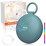 FUNYKICH White Noise Machine Baby, Tragbare Einschlafhilfe Weißes Rauschen für Erwachsene mit Aufnahmefunktion&Kabelloser Lautsprecher, Super Akku, 24 Beruhigende Klänge, 7 Bunte Licht, 3 Timer, Blau