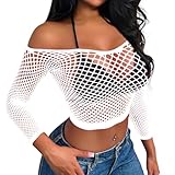 Buitifo Women Sexy Lingerie Fishnet Top Beach Cover Up(weiß,M)