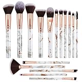 Pinselset Makeup DUAIU 16 Stück Professionelle Pinsel Set Marmor Gesicht Make Up Pudercreme Puder Foundation Lidschatten Concealer Eyeshadow Schmink Pinsel Mit Schminktasche