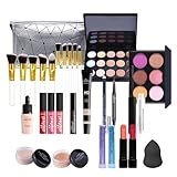 EONFAVE Make-up Sets, Multifunktion Schminkset, All-in-One Adventskalender Schminke, mit Lidschatten Palette, Lippenstift, Concealer, Eyeliner, Foundation und Pinsel, Für Bestes Schminke Geschenkset