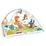 Tiny Love Gymini Deluxe, 2-in-1 Spieldecke Baby Musik, 0+ Monate, Vielseitige Spielmatte Baby, 18 Aktivitäten, Musikspielfigur für Unterwegs, Verstellbare Bögen, Kognitive Entwicklung, Into the Forest