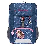 Step by Step Rucksack-Set Kid „Horse Lima“, mit Sitzkissen, ergonomischer Mini-Ranzen mit höhenverstellbarem Brustgurt, für Kindergarten, Vorschule und Freizeit, 13 l, blau-rosa