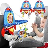 Dr.Rapeti Spielzeug für den Autositz, Spielzeug Für Autofahrt Baby, Weltraum-Spielzeug, Babyautositz Spielzeug mit Spiegel, Spielzeug für den Rücksitz, Baby Activity Spielzeug für Babys