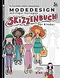 Modedesign Skizzenbuch mit Weibliche Figuren für Kinder/für Buntstifte, Marker, Wasserfarben/: Skizzieren und Zeichnen mit Nina für Mädchen/ ... Gebrauch mit Figur Vorlagen/Großformat