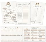 luftundliebe Babyparty Spiele - 5 Spiele mit je 12 Karten zum ausfüllen - Stadt Land Baby - Babyshowerparty - Regenbogen