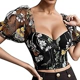 TYUIOP Corsage Damen Women's Underbust Corset Black Mesh Steel Boned Waist Trainer Body Shaper Cincher Waspie Heavy Duty Short Torso Taillenkorsett Corsagen Rock Damen Weißes Korsett Kleid 2024