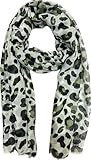 Jeamis XL Leopard Seide Fashion Frühling Schals Sommer Herbst Halstuch Übergangsschal Baumwolle Stola Tuch Silk Leo (Grün)