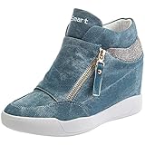 rismart Damen Keilabsatz Plateau Freizeitschuhe Mode Sneaker