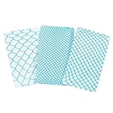 LittleForBig Hohe Taille Fischernetz Strumpfhosen Netzstrümpfe Netzstrumpfhose 3 Paare Aquamarin